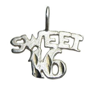Vintage Sterling Silver *Sweet 16* Sixteenth Birthday Charm Pendant